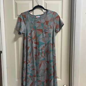 LuLaRoe High Low Dress in Gray and Teal